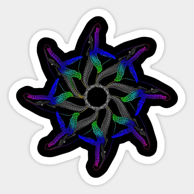 MANDALA WHALES Sticker by KARMADESIGNER T-SHIRT SHOP